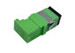 Adaptadores laterales del conector de la fibra del obturador del SC sin el laser de la abrazadera del metal del verde del reborde