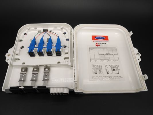 Outdoor Wall Mount 1 to 8 PLC Splitter Fiber Optic Box IP65 , 3In 8Out Distribution Enclosure