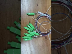 Splitter de PLC de fibra óptica 1x8 con conector SC de color en modo único para la red PON XGPON