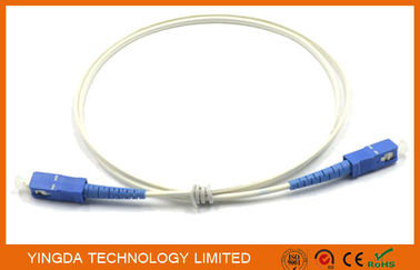 comprar SC plano de FTTH - el remiendo de la fibra del solo modo del cordón de remiendo del SC lleva el simplex el 1m G657A1 blanco Fabricación en línea