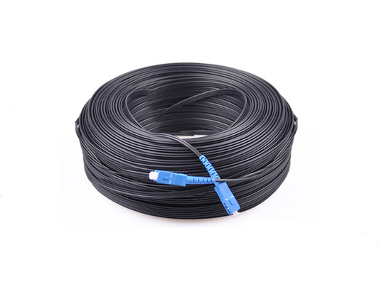 comprar FTTH figura el conector óptico los 200M Black del SC del cordón de remiendo de la fibra del cable de descenso de 8 planos 2.0*3.0m m Fabricación en línea