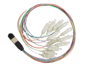 comprar Varón de MPO APC a la fibra del solo modo 12 del cable hacia fuera del ventilador de FC APC para el uso de alta densidad Fabricación en línea
