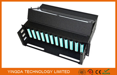 comprar 288 fibras 19 avanzan lentamente el panel de remiendo de la diapositiva hacia fuera, chasis de los recintos de 3U MPO 12 casetes Fabricación en línea
