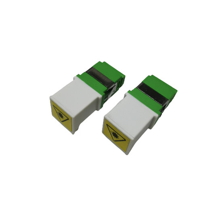 comprar Adaptador a una cara del conector de la fibra del SC APC ningún laser de la abrazadera del metal blanco del verde del reborde Fabricación en línea