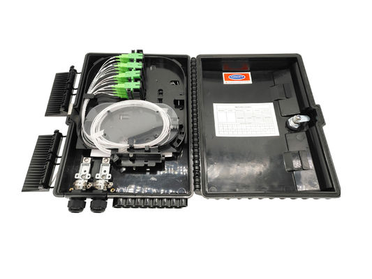 comprar IP65 exterior 16 puertos 1x16 Fibra óptica caja divisora montado en la pared negro Fabricación en línea