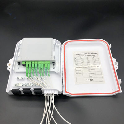 comprar 1*8 módulo divisor FTTH caja divisora ​​de fibra óptica Cable sin cortar ABS blanco retardante de llama UL94 V0 Fabricación en línea