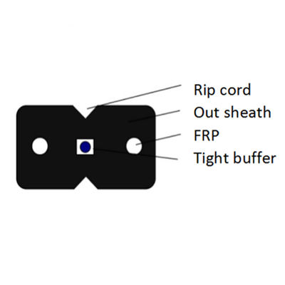 comprar cuadro interior 8 negro de 1Core FTTH del alambre de acero del cable de descenso G657A2 LSZH FRP KFRP GFRP Fabricación en línea