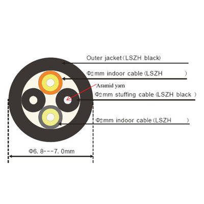 comprar Cable al aire libre de la estación base CPRI de FTTA alrededor de 2 corazones 7.0m m G657A2 LSZH BBU RRU Fabricación en línea