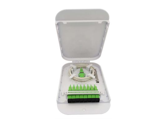 comprar Caja de terminales ópticos en interiores FTTH 8 puertos Modulo de casete 1 * 8 Caja de división de mini PLC Fabricación en línea