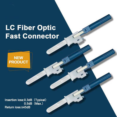 comprar LC Conector rápido Conector de campo Instalable SM 2 * 1.6mm Cable de caída plana Azul Fabricación en línea