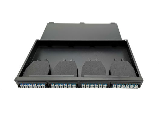 comprar 1U MTP MPO Panel de parche de cable para área de almacenamiento Canal de fibra de red Fabricación en línea