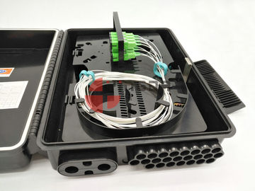 comprar 2 en 24 hacia fuera cajas plásticas negras del divisor de la fibra óptica del montaje en la pared para 1x16 con el adaptador de SC/APC Fabricación en línea