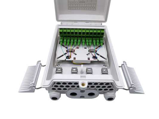 comprar 24 puertos SC Pared exterior o montado en poste Caja de terminación de fibra óptica IP65 Blanco para la gestión de cables en entornos exteriores Fabricación en línea