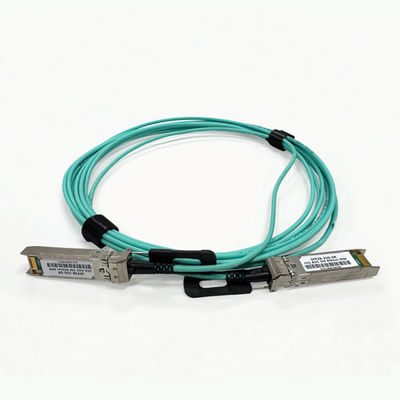 comprar Cable AOC 25G SFP28 a SFP28 5m de transmisión, OM3 300 aqua 850nm con tirón negro Fabricación en línea