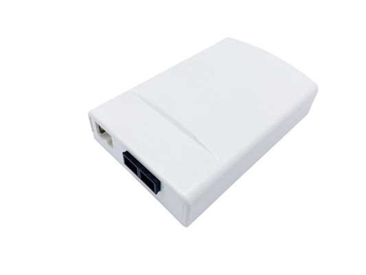 comprar Blanco plástico de 2 de la base mini FTTH de la fibra óptica de la distribución del enchufe de pared ABS de la placa frontal Fabricación en línea