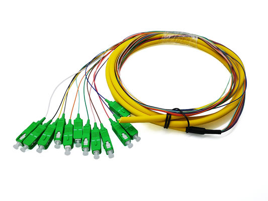 comprar 12 virola de cerámica IL<0.2dB de las coletas G657A1 LSZH 900um 3Mts SM de la fibra óptica del SC APC de los colores Fabricación en línea