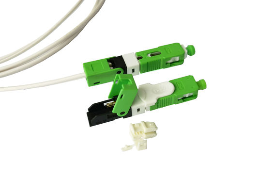 comprar Conector mecánico FTTH de la asamblea rápida del campo del SC APC de ESC250D para el cable de descenso 2*3m m verdes Fabricación en línea