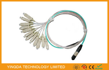 comprar SC 900um, coletas multi de la virola del cable 7.8m m de OM3 10G MTP MPO de la fibra óptica Fabricación en línea