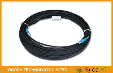 comprar 1 SC autosuficiente del cordón de remiendo de la base FTTH - negro FRP LSZH del cable de descenso de la fibra óptica del SC Fabricación en línea