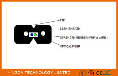 comprar Acero interior G657A2 LSZH del cable de distribución de la fibra óptica del cable de descenso de FTTH FRP Fabricación en línea
