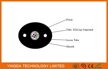 comprar Cable de alambre de acero flojo impermeable de la envoltura del tubo PE del cable de distribución de la fibra óptica de FTTH Fabricación en línea
