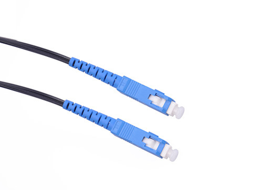 FTTH Figure 8 Flat Drop Cable Fiber Optical Patch Cord SC Connector 200M Black 2.0*3.0mm