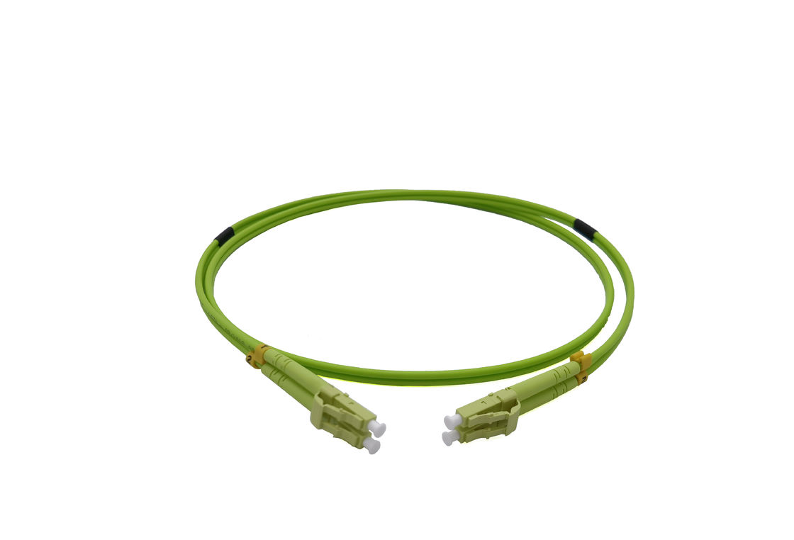 Verde óptico el 1M 3m m LSZH de la red de cable del zipcord 100G 40G del LC del puente del cordón de remiendo de Data Center OM5