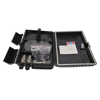 Fabricación de fibra en exteriores Caja de distribución de splitter óptico de media extensión ABS negro para splitter PLC 1x16