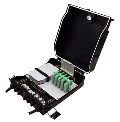 Caja de terminación de fibra óptica para la distribución de señales ópticas con 1 entrada 4 puertos de salida y fibra G657A2