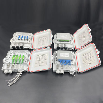 Diseño de bandeja giratoria FDB0208C Caja de terminación de fibra óptica con 8 adaptadores SC y características anti-UV y impermeables a la lluvia
