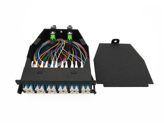 MTP MPO Cable 12 Fibra Cassette con conector LC MPO masculino femenino para el panel de parches