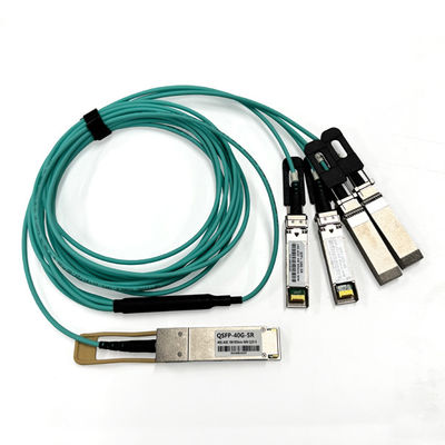 850nm 40G QSFP+ a 4 X 10G SFP+ AOC Cable óptico activo 5m OM3 8 núcleos Módulo Sfp a Sfp Cable