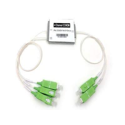 4CH 1270 1290 1310 1330nm módulo CWDM 1 × 4 con APC SC,0.9 mm tubo suelto blanco,0.5M