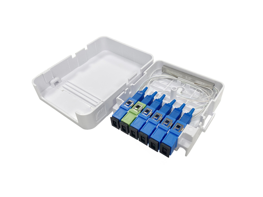 Caja de terminación de fibra óptica con divisor 1X5 para FTTH en el hogar y en la pared exterior