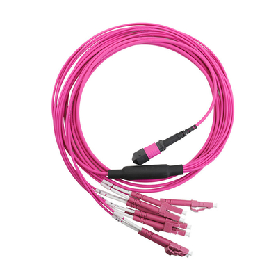 Cordón de parche MPO MPO-LC MPO/MTP a 6 x LC UPC Duplex 12 fibras OM4 MM Tipo A Cordón de parche de ruptura 5 metros 10 metros
