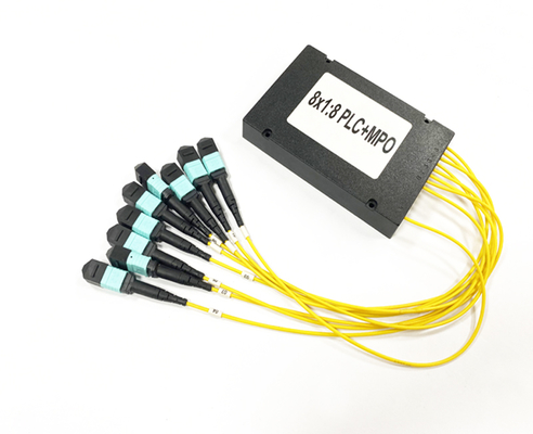 Divisor de fibra óptica con conector MPO MTP FTTH 8 piezas 1x8 2.0mm ABS Cassette Multimodo OM3 PLC 1M