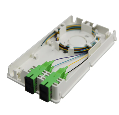 Caja Terminal FTTH de 4 núcleos, Fibra Única, Plástico ABS, Montaje en Pared, Caja de Terminación de Fibra Óptica