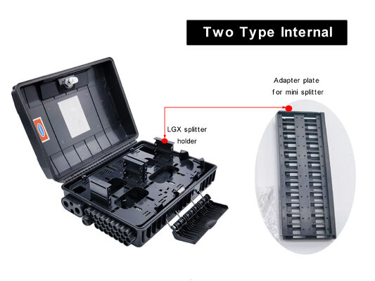 Caja de separación de fibra óptica de 48 núcleos IP65 al aire libre con módulo LGX y material PC ABS para el empalme de fibra
